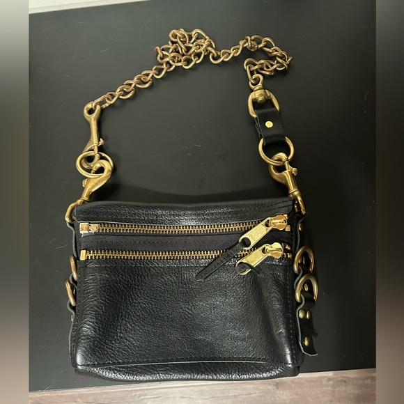 Hell Bent Leather custom bag 3 way purse brass biker zipper pockets belt cross - Picture 2 of 8